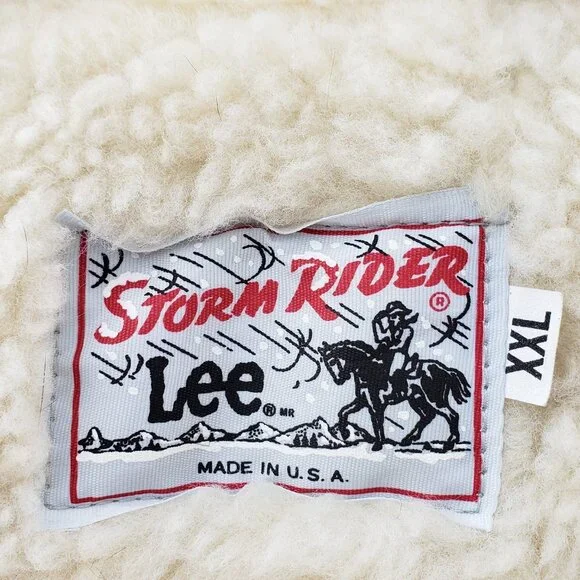 Lee Storm Rider corduroy tan vest, soft sherpa lining, vintage Western men's XXL - Picture 3 of 8